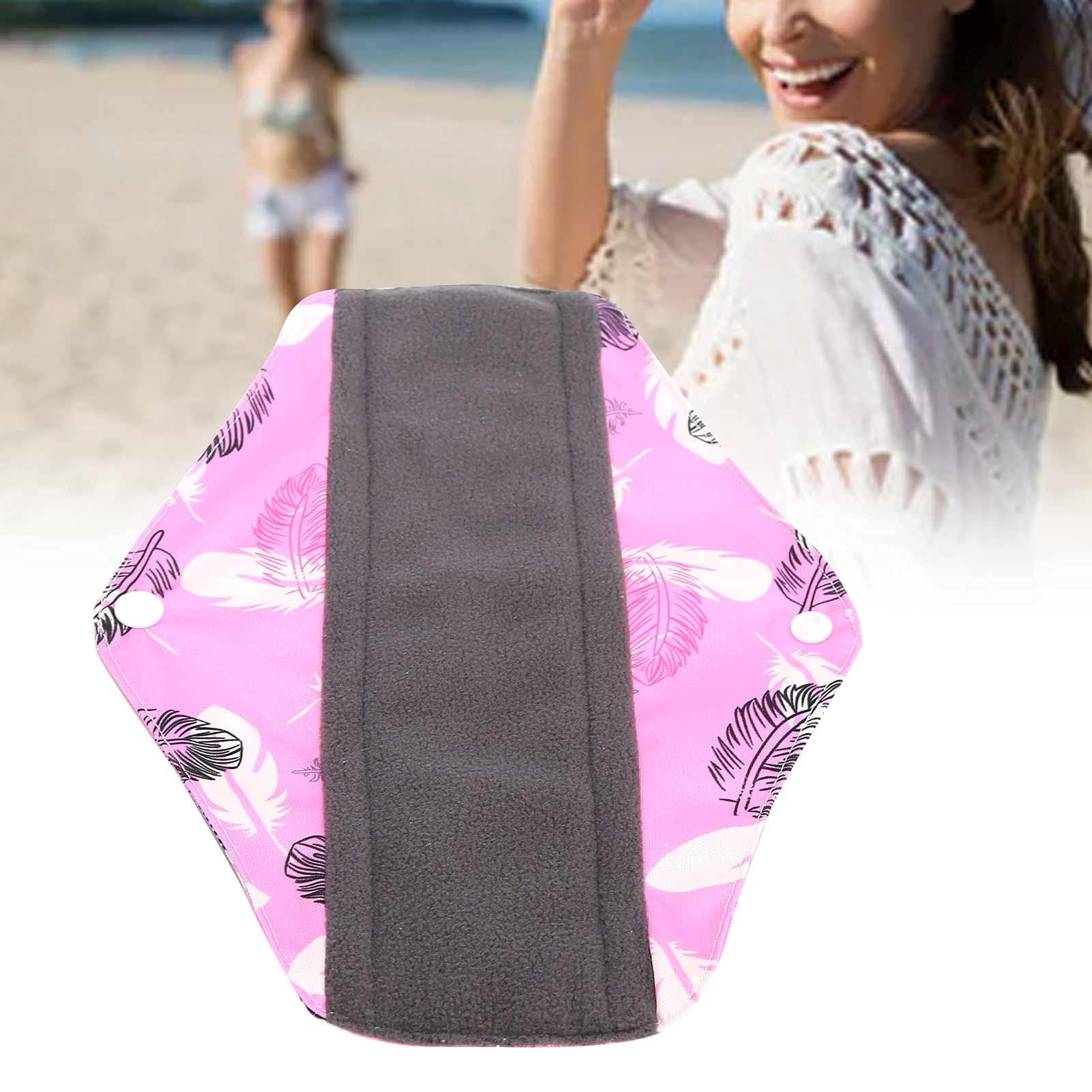 METW Cloth Pads Menstrual, Highly Breathable Skin-Friendly Super Soft Fabric Cloth Menstrual Pads Washable for Women for Menstruation(M Code)