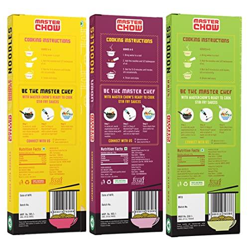 MasterChow MasterChow Family Pack Noodles - 2 Whole Wheat, 2 Hakka, 2 Udon Noodles| Not Fried | No Preservatives | Pack of 6 Noodles - 300 Grams Each