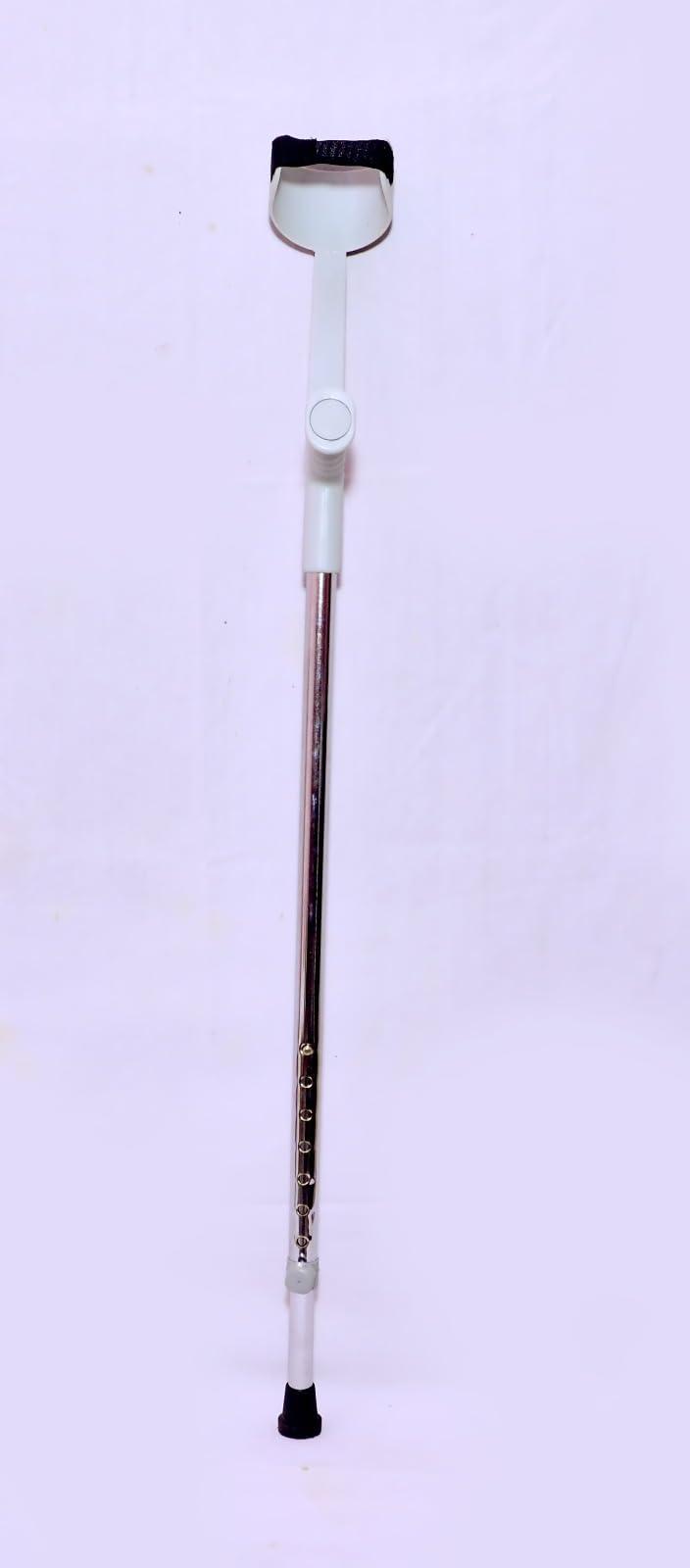 ALBANIO ALBANIO Single Leg Chrome Plated Walking Stick for Old Age, Orthopedic Patient's Walk Support, Ideal for Old, Fractured, Injured and Handicapped People, Stick for Senior