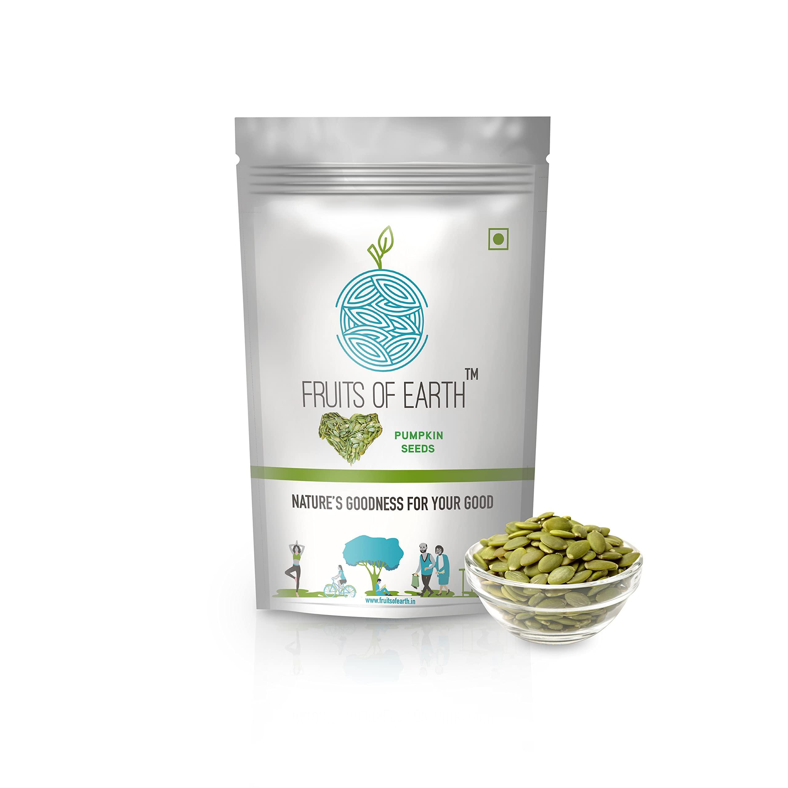 Fruits Of Earth FRUITS OF EARTH 100% Natural Premium Pumpkin Seeds (100 Grams - Pack of 1) | High in Fiber & Boosts Immunity | Supports Digestive Wellness & Bone Health | Rich in Magnesium & Antioxidants | Roasted & Nutritious Seeds
