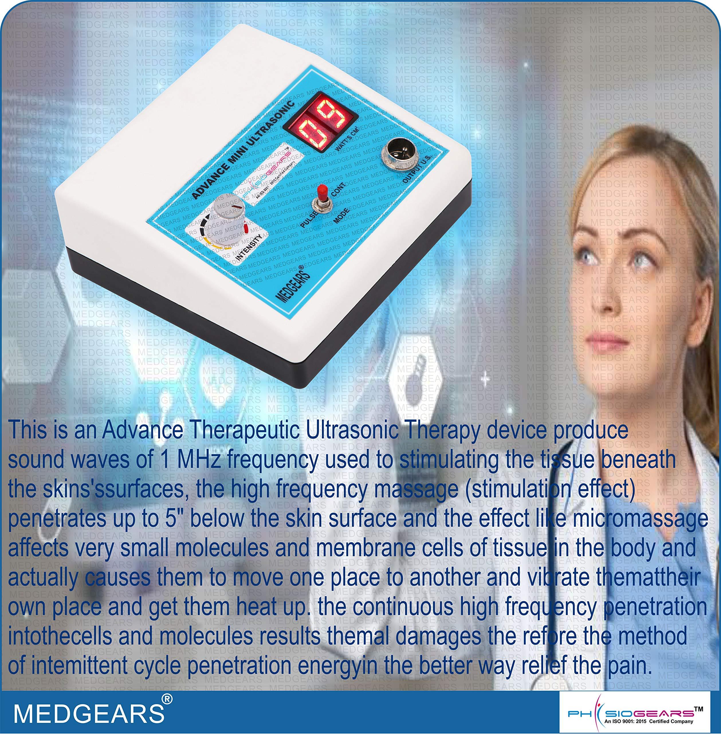 MEDGEARS MEDGEARS Ultrasonic Therapy Machine Physiotherapy Ultrasonic Machine Ultrasound Therapy Machine (1 Mhz) Mini US for Pain Relief Device with One Year Warranty