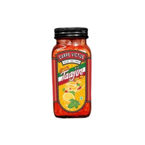CARPE VICTUS Carpe Victus Jain Tajin Spice Mix 100 gms, No Onion No Garlic Taajin Spice Seasoning for Juices, Fruits, Cocktails, Vegetables, Snacks, Chilli Lime Masala Mix for Drinks, Premium Mexican Masalas