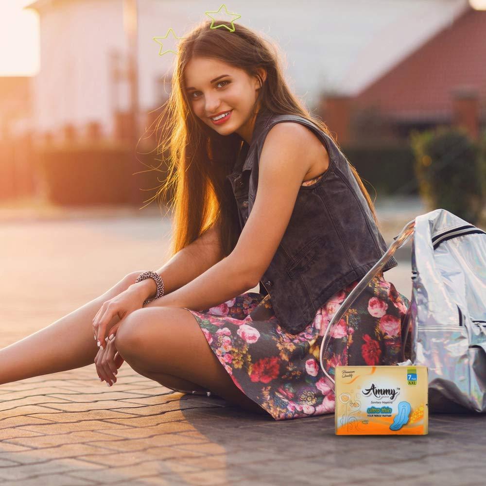 AMMY Ammy Ultra Thin Sanitary Pads XXL Rash Free Maxi Soft Cottony 69 Pads for Ladies, Girls, Women Rash Free Made In India