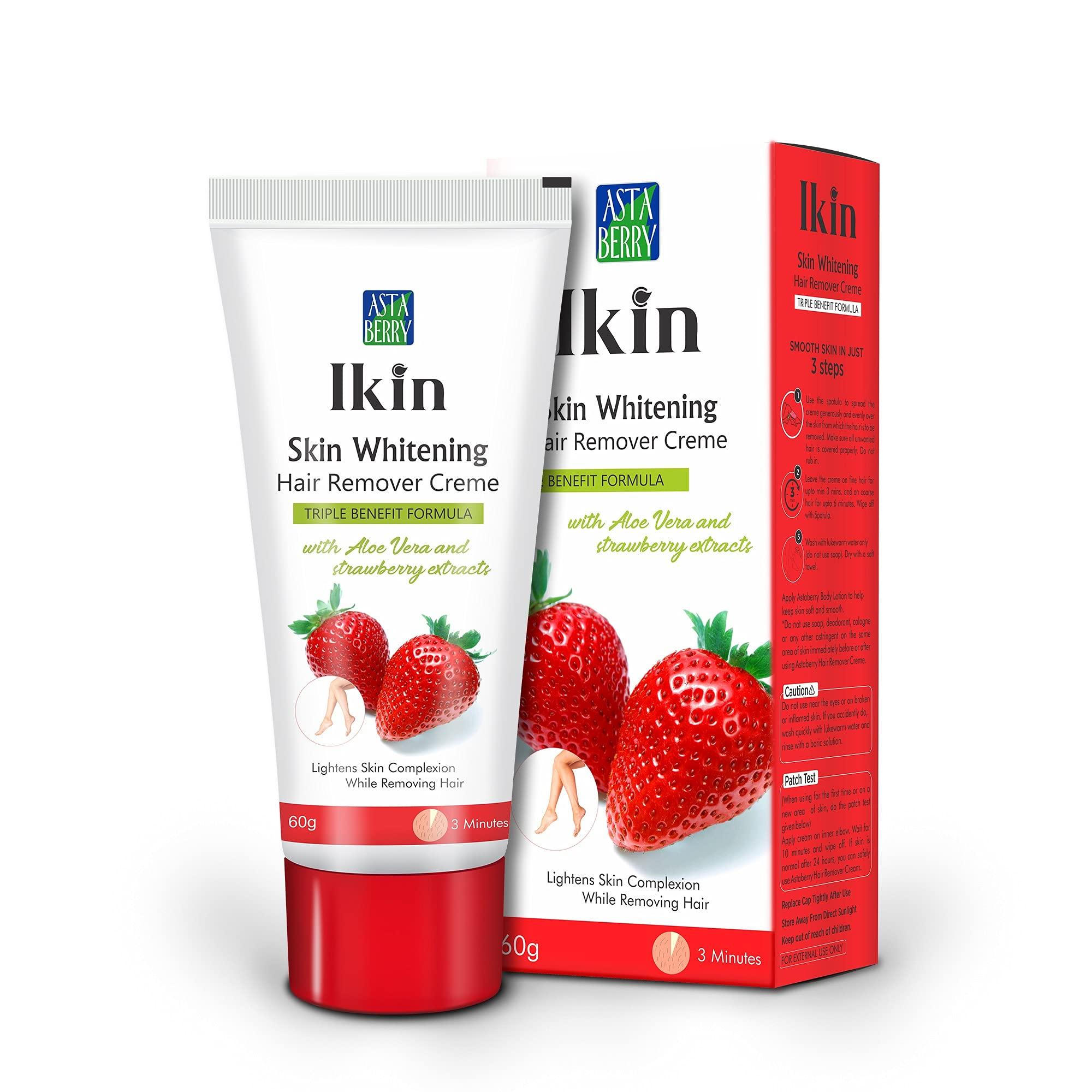 Ikin Ikin Skin Brightening Hair Remover Cream For All Skin - Bikini Hair Removal Cream For Women & Girls | (Pack of 2 (60gm X 2))