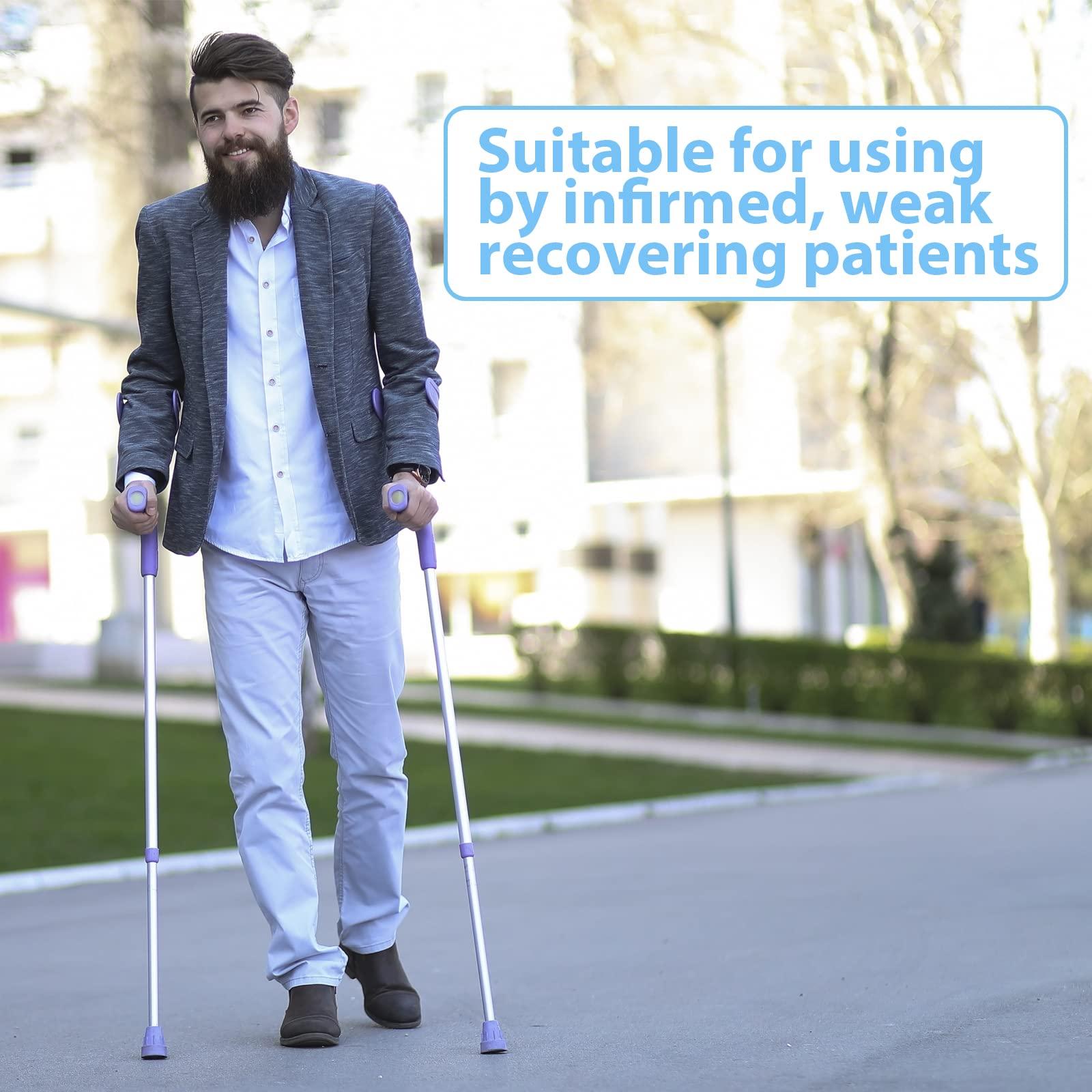 ATUOE Crutch Tips, 4 Pack 7/8 inch Heavy Duty Rubber Crutch Tips Replacement Rubber Cane Tips, Gray