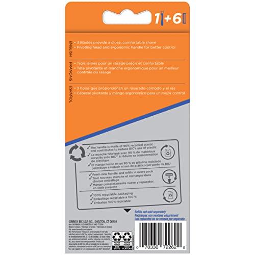 BIC BIC Hybrid Comfort 3 Disposable/System Shaver, Men, 6-Count