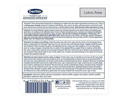 DenTek 2-Pack: Dentek Temparin Max Lost Filling And Loose Cap Repair Kit | One Step Formula | 5+ Repairs | 0.04 Ounces | 2-Pack