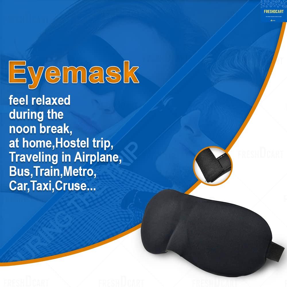 FreshDcart FreshDcart Polyester Super Soft Meditation Mask Black Eye Vision & Smooth Travel Band For Sleep Eye In Day/Night For Men Women Boys Girls (Fdc-Black)