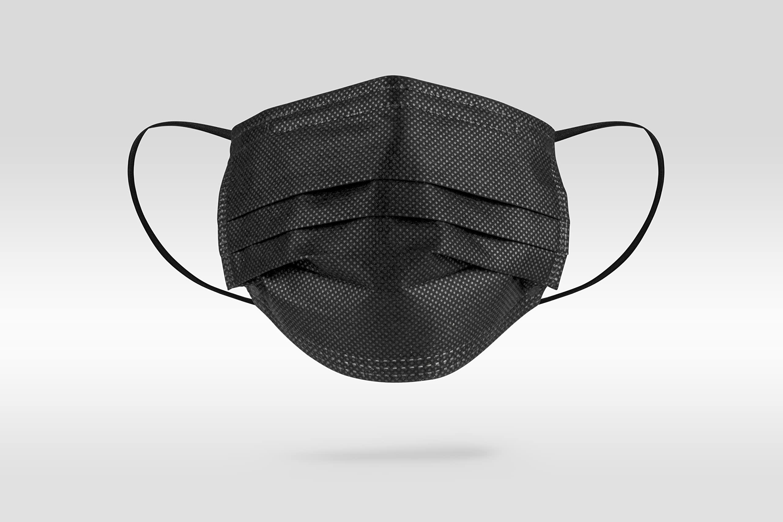 LAKHDATAR ENTERPRISE LAKHDATAR ENTERPRISE Nonwoven Fabric Black Disposable Mask Surgical Mask 3 ply Use and Throw Mask Pack of 100 Pcs Best for Men Women (100-black)