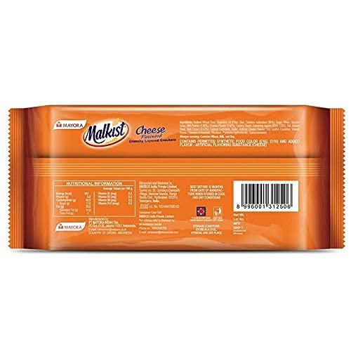 Malkist Malkist Cheese, Cappuccino and Chocolate 3 Flavored Crunchy Crackers Biscuits 138gm (12 Piece Per Pack) (Pack of 3)