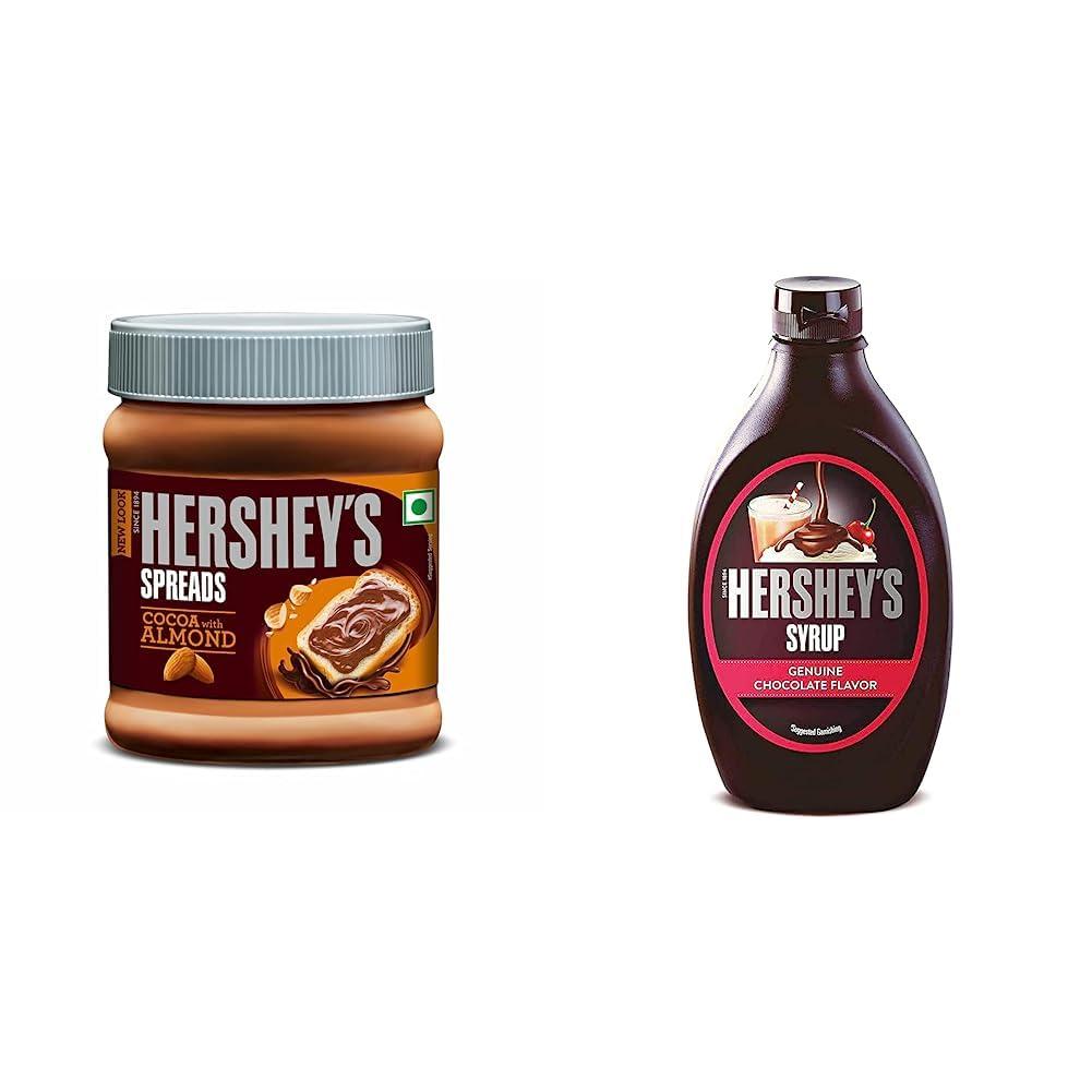 HERSHEY\'S Hershey Spreads, Cocoa with Almond, 350g and Hershey\'s Chocolate Syrup, 623g