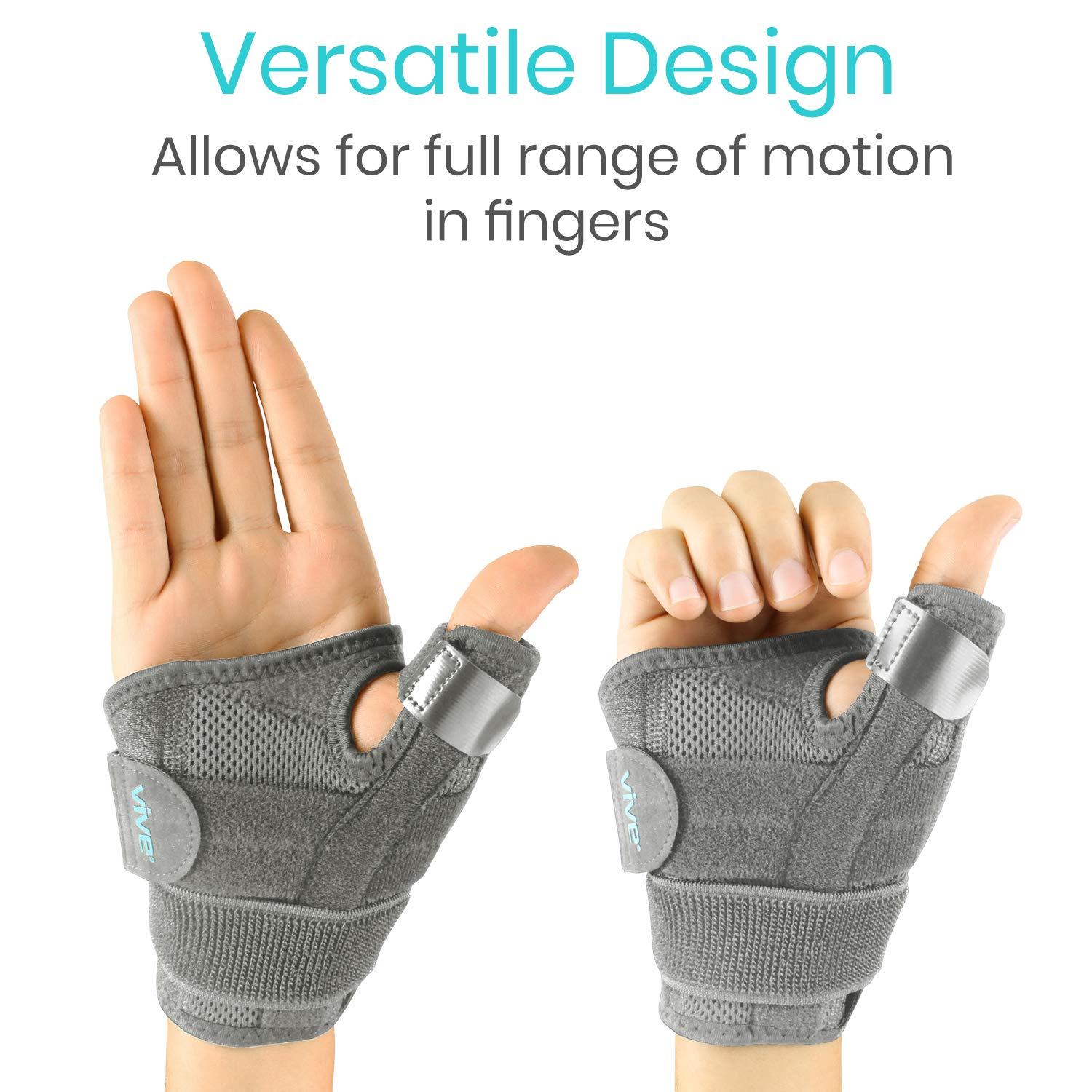 VIVE Vive Arthritis Thumb Splint - Spica Support Brace for Right and Left Hand - CMC Osteoarthritis Restriction for Pain, Sprains, Strains, Carpal Tunnel & Trigger Finger - Immobilizer Wrist Strap