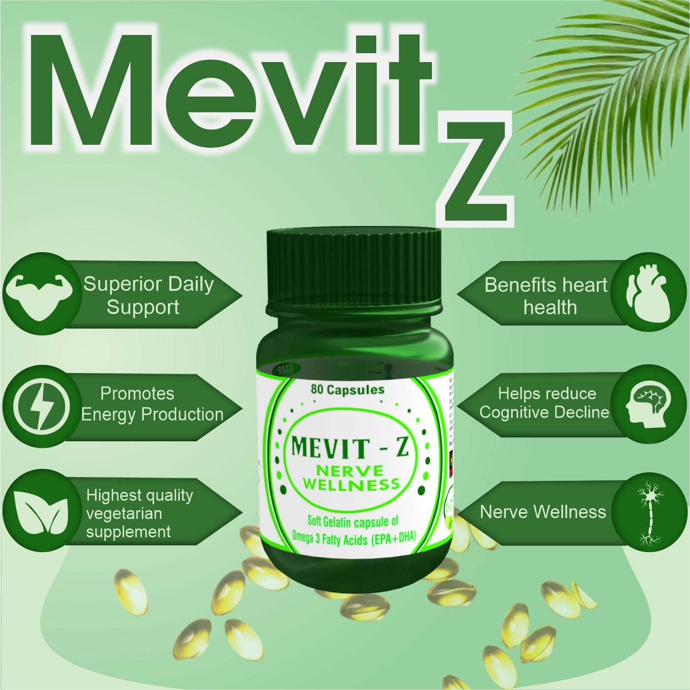 EVER YOUNG Mevit-Z, ever young, Nerve Wellness, omega 3 fatty acids, soft gelatin 80 Capsules