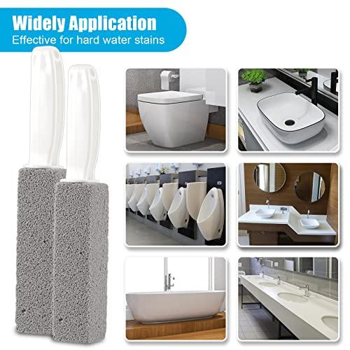 Nonley Pumice Cleaning Stone with Handle Toilet Bowl Cleaner Hard Water Ring Remover for Bath Pool Kitchen Household Cleaning 2 Pack