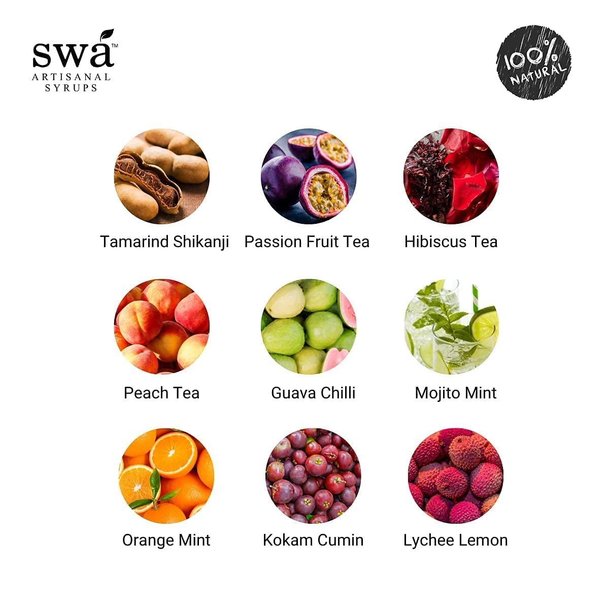 Swa Artisanal Syrups Swa Artisanal Syrups - Sample Pack of 14, 100% Natural, Makes 30-40 drinks, Syrup for Cocktails/Mocktails/Teas/Craft Coffees (14 x 60ml)