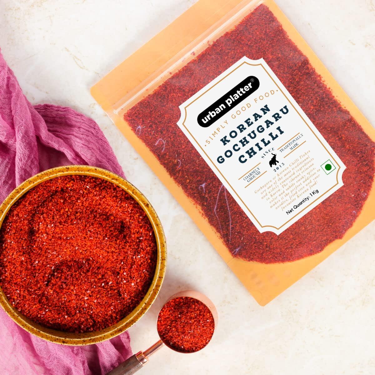 urban platter Urban Platter Korean Gochugaru Hot Pepper Powder 1Kg [Coarse ground Korean Dried Chilli Peppers | Smoky & Spicy| Use for Kimchi and other Korean Dishes]