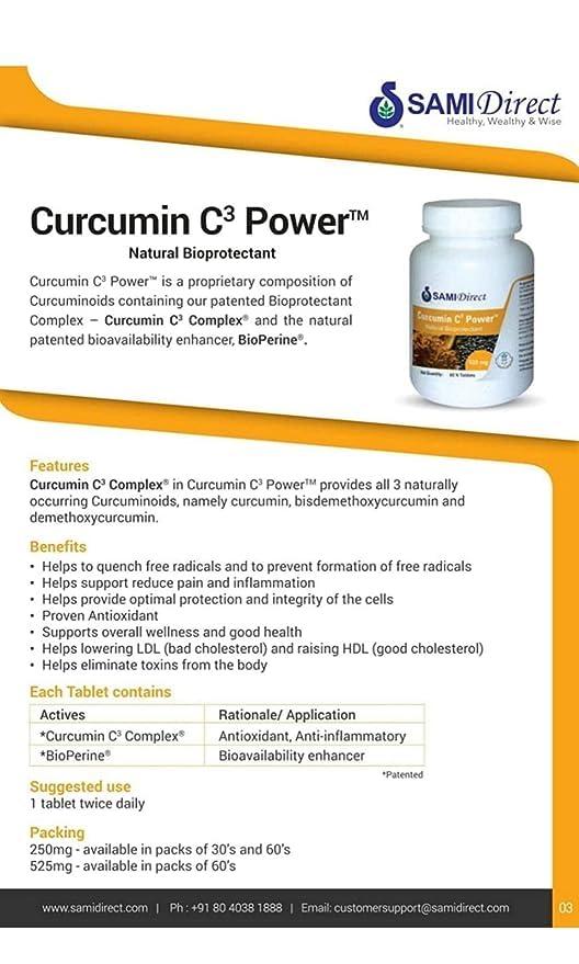 Sami Direct SAMIDirect Curcumin C3 Power, 525 Mg, 60 Tab