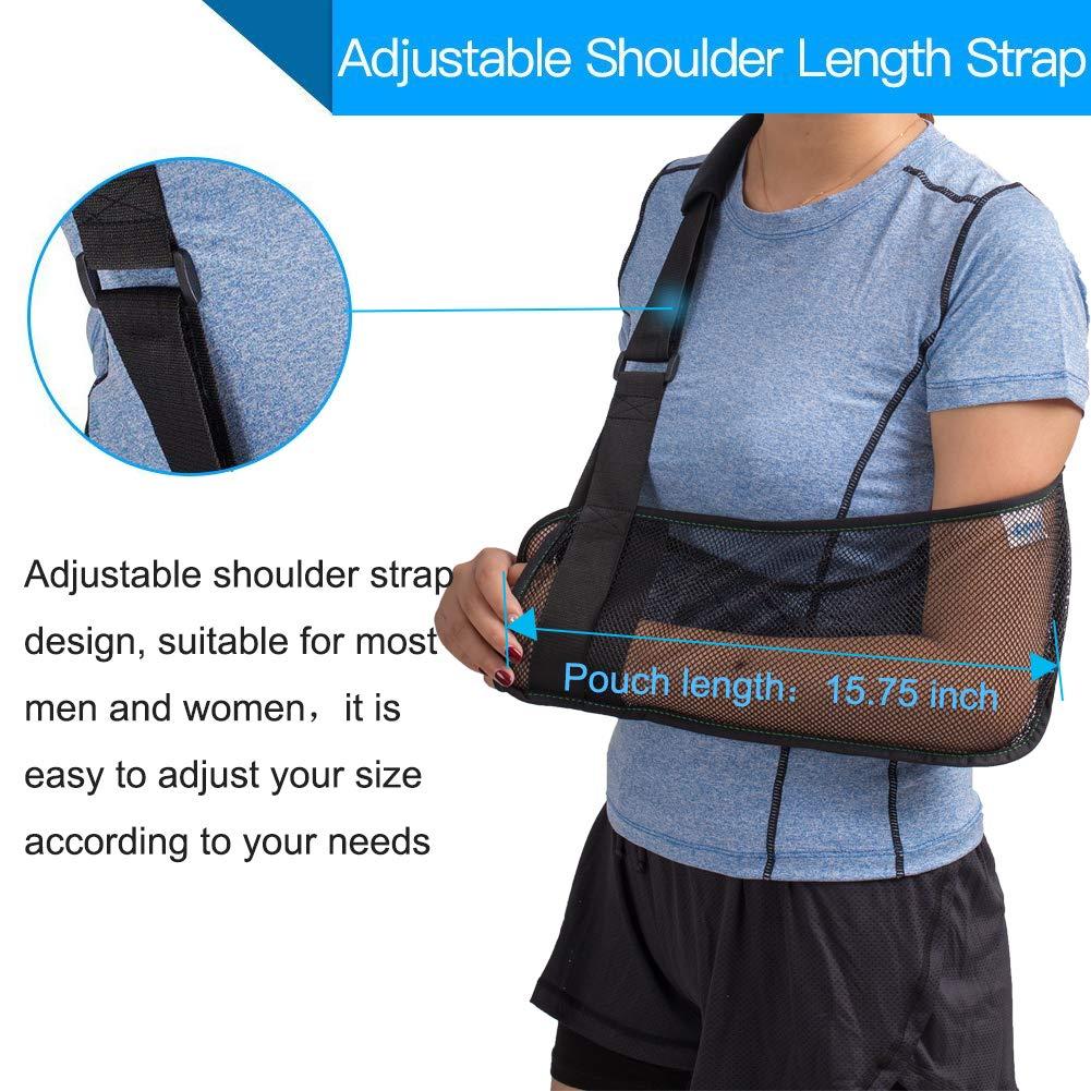 Ferenu Mesh Arm Shoulder Sling - Medical Shoulder Immobilizer for Shower - Adjustable Arm Brace for Torn Rotator Cuff Injury - Right Left Arm for Men Women - Shower Sling for Elbow, Wrist