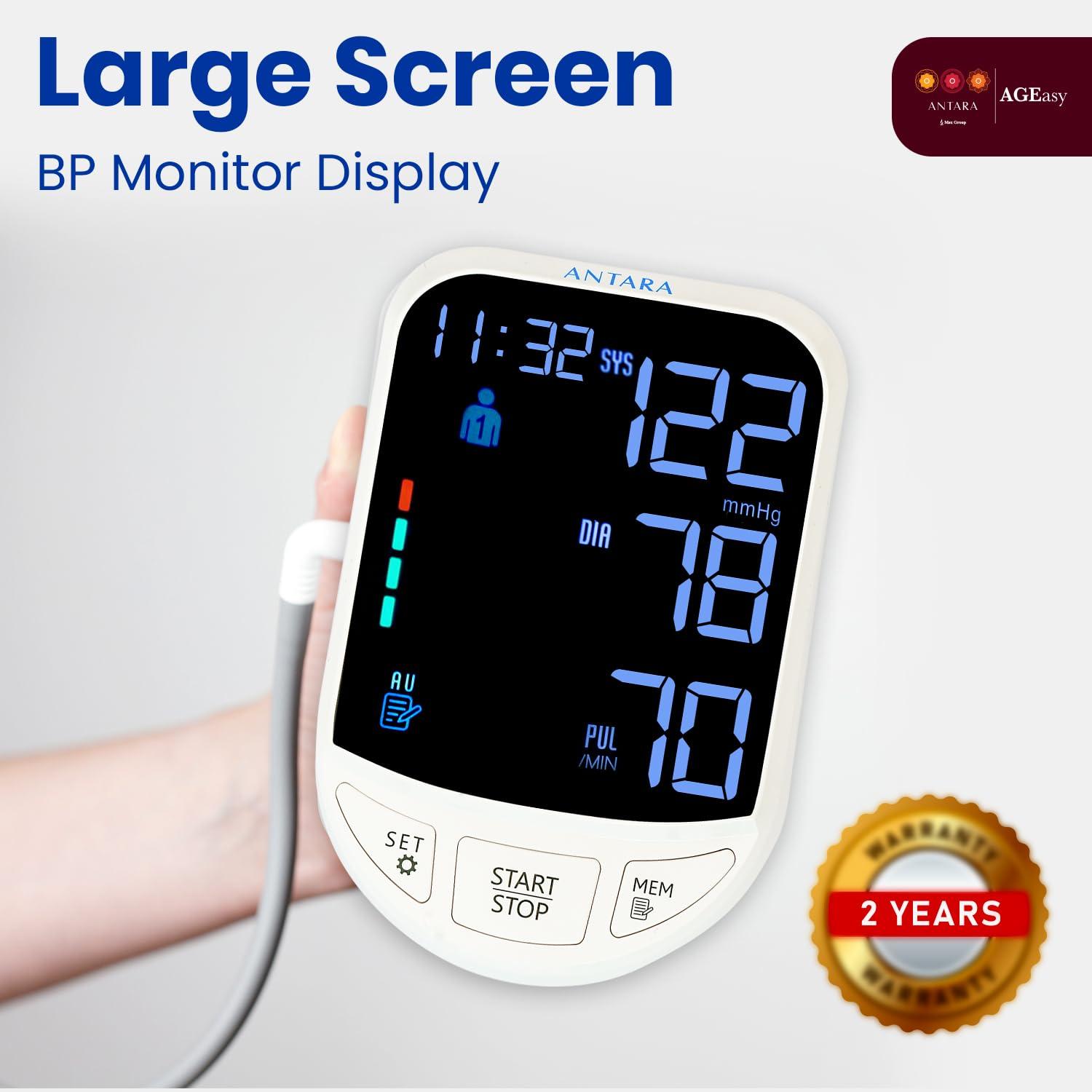 AGEasy AGEasy (Max Group) Fully Automatic Digital Blood Pressure Monitor | 2 Years Warranty | Portable, Lightweight BP Machine for Monitoring Hypertension & Managing Heart Health| Arm Circumference (22-42cm)