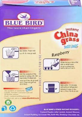 Generic Blue Bird Instant China Grass Milk Jelly - Raspberry, 100g ( PACK OF 3) >humarabazar