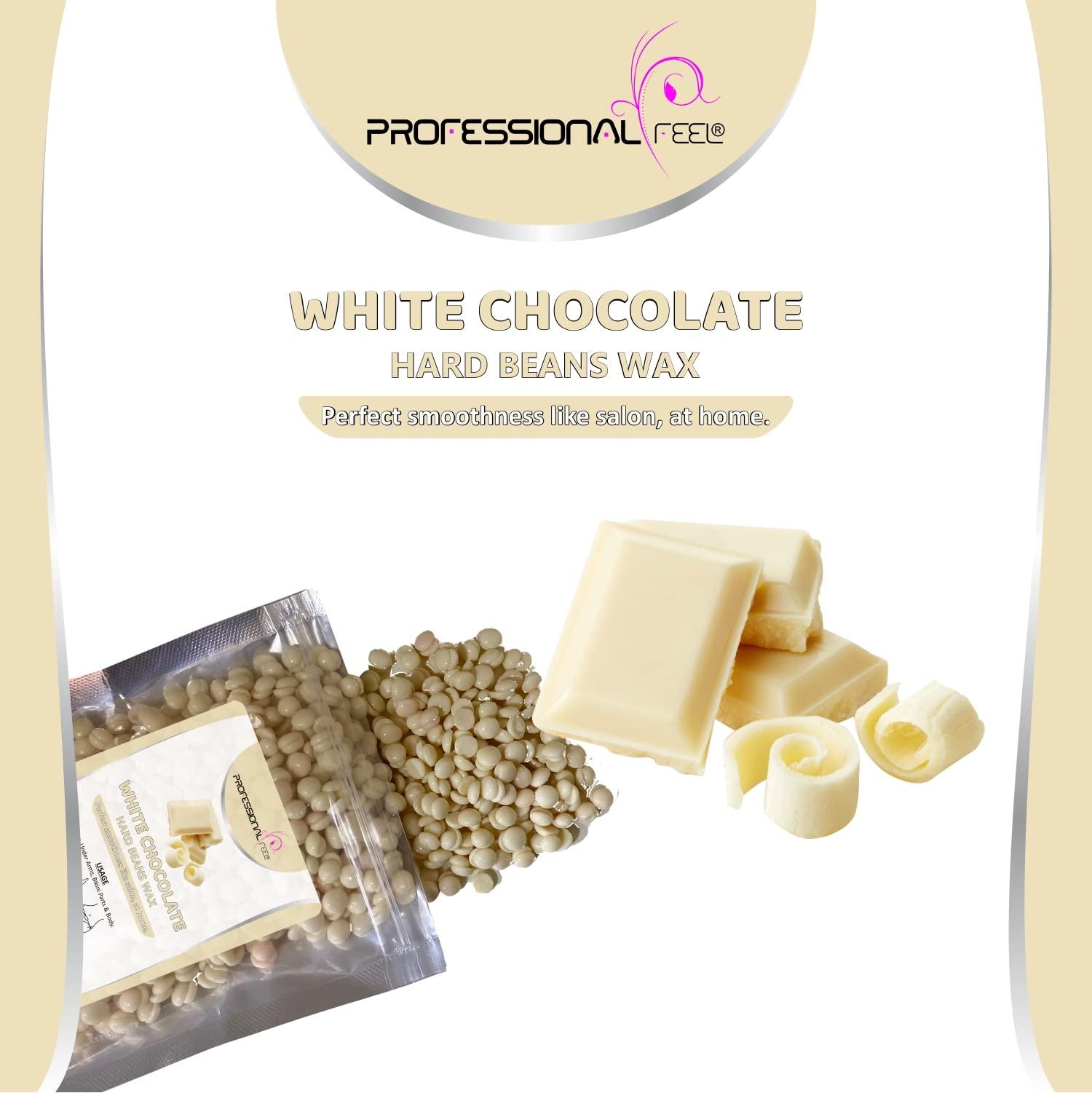 PROFESSIONAL FEEL Professional Feel Chocolate Wax Beans Hard Hair Body Wax Beans - Best for Painless Hair Removal, Waxing for Face, Eyebrow, Back, Chest, Bikini Areas, Legs Easily At Home - 100 Grams (Chocolate)