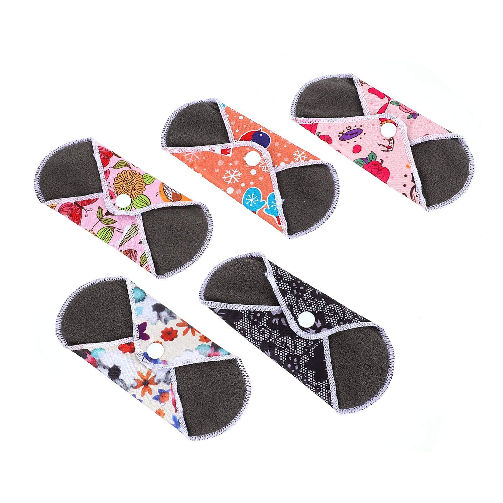 Artibetter ARTIBETTER 5pcs Menstrual Pads Sanitary Pads Washable Bamboo Menstrual Cloth Pads Incontinence Pads for Women Girls