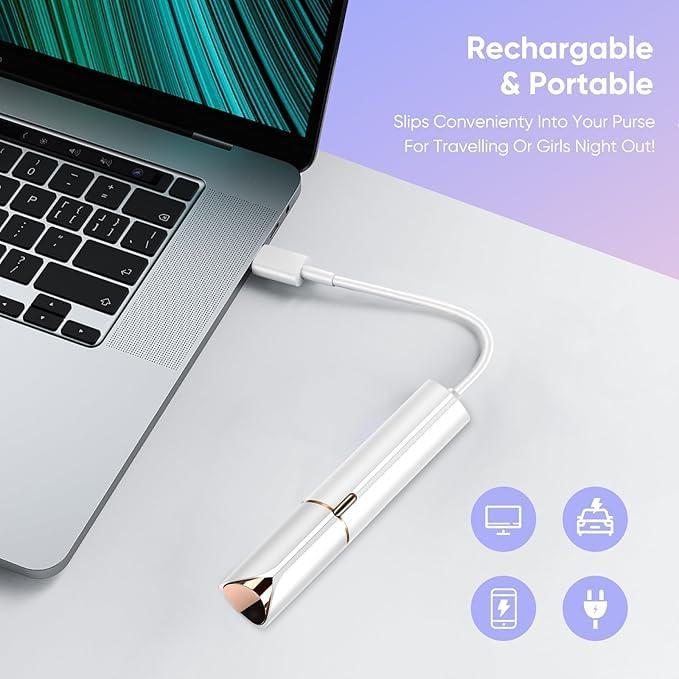 VIFORA VIFORA Facial Hair Remover Machine For Women - Face, Chin, Cheek, Eyebrow, Upper Lip Hair Remover for Women, USB RECHARGEABLE Epilator Machine for Women(White)