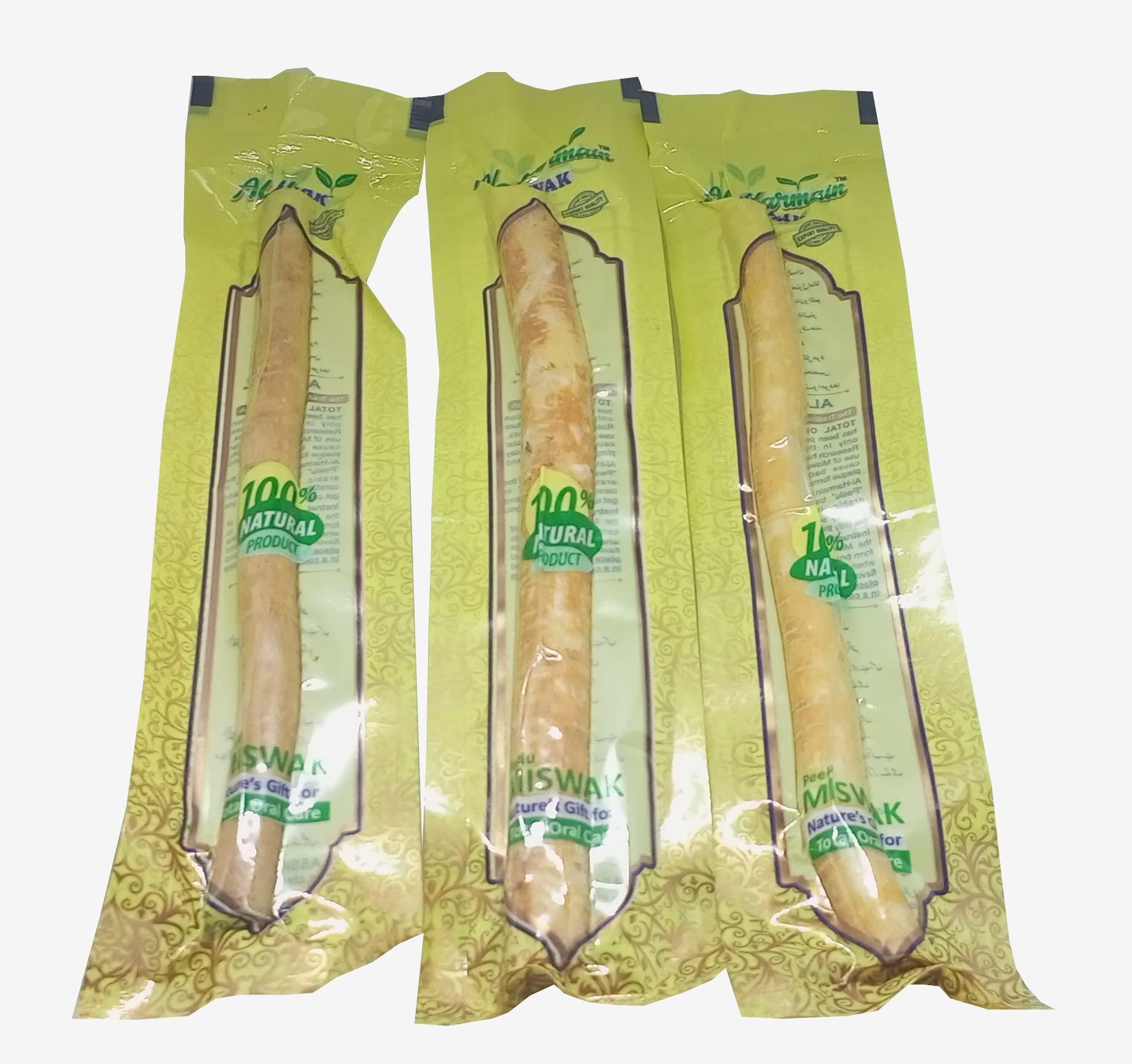 PYARE SALES Adult Miswak Stick Natural Manual Toothbrush (Pack Of 3) Wooden Miswak Manual Toothbrush Stick For White & Healthytooths