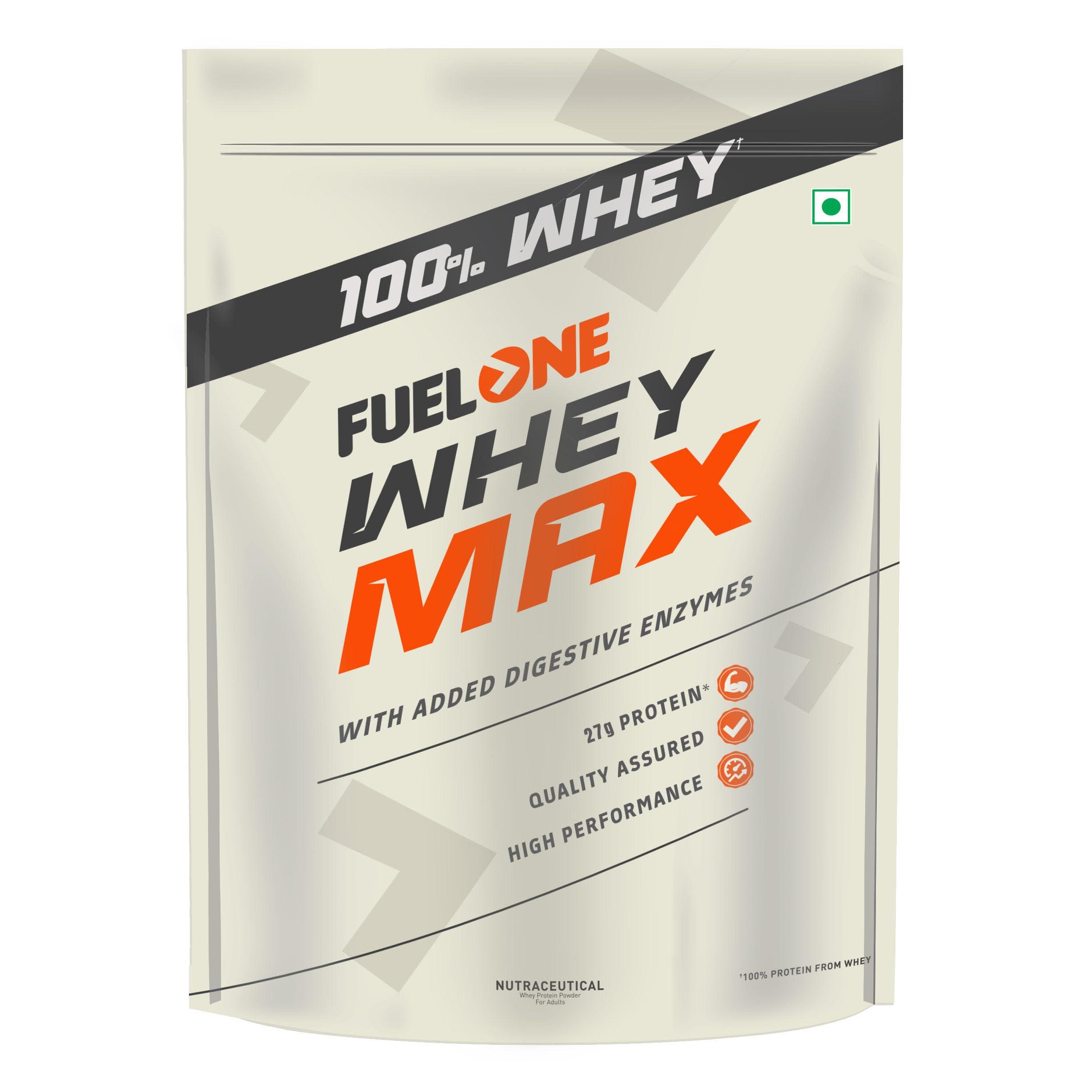 FUELONE FUELONE Whey Max (Mango, 1kg / 2.2lbs) | Whey Protein Concentrate & Whey Protein Isolate | 27g Protein
