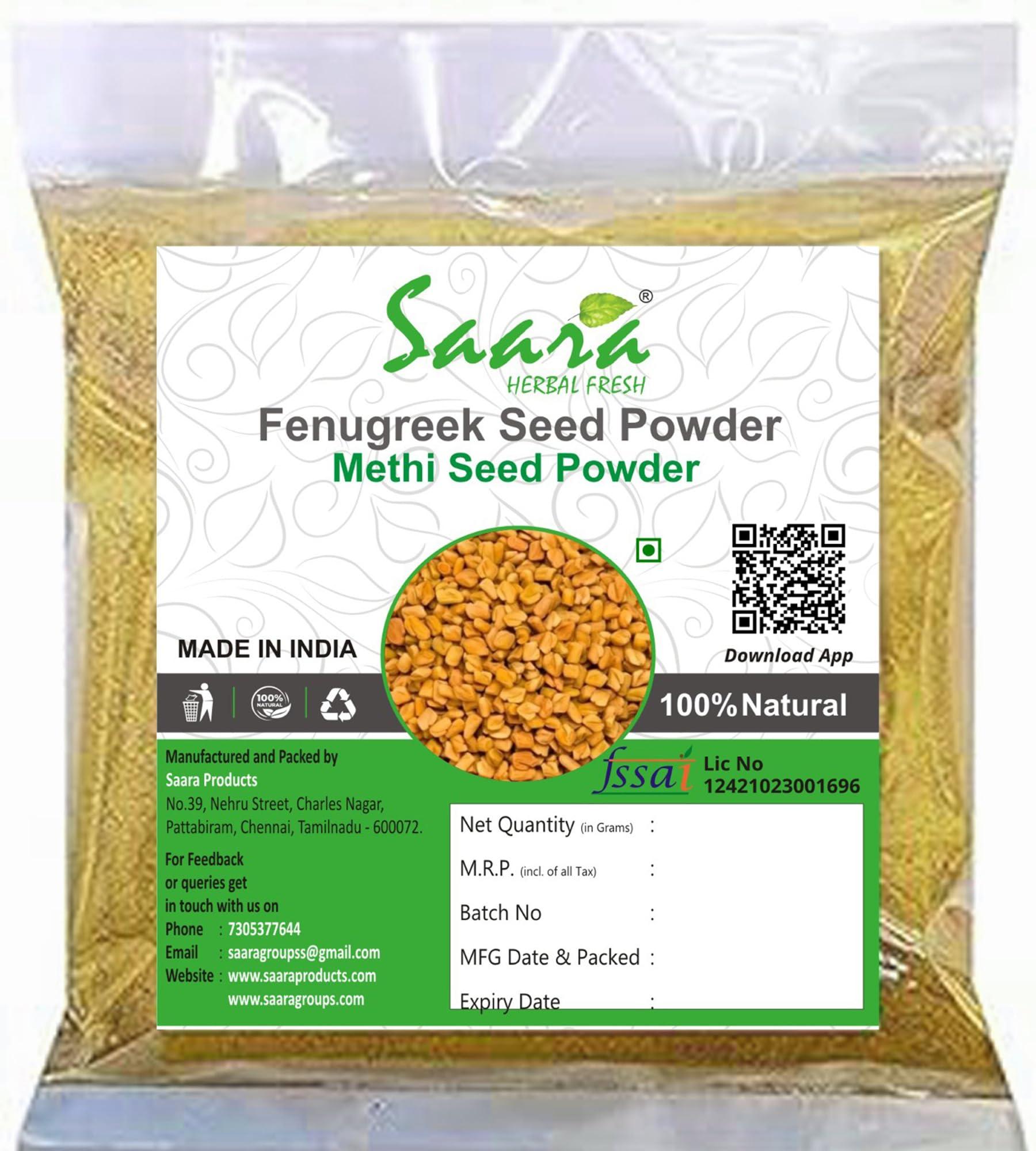 SAARA SAARA Fenugreek Methi Seeds Powder for Hair Growth - 50 Grams, Eating, Diabetes (Methi Dana Powder, Menthi, Fenu Fiber, Menthulu Mathi Vendayam Maithi Powder Pack of 1 X 50g)