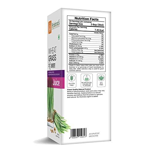 KRISHNA'S HERBAL & AYURVEDA Krishna's Wheatgrass Juice - 1000 ML | Wheat Grass juice 9th day picked wheatgrass leaves | Pure, Natural and Ayurvedic Juice