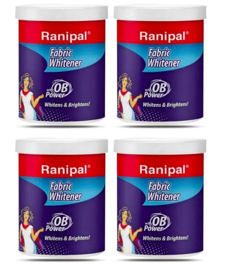 Generic Ranipal Fabric Whitener/Cloth Whitener for Your White and Colored Clothes | Ranipal Fabric Whitener Powder Detergent - Pack of 4 (80 Gm) with One Key ring