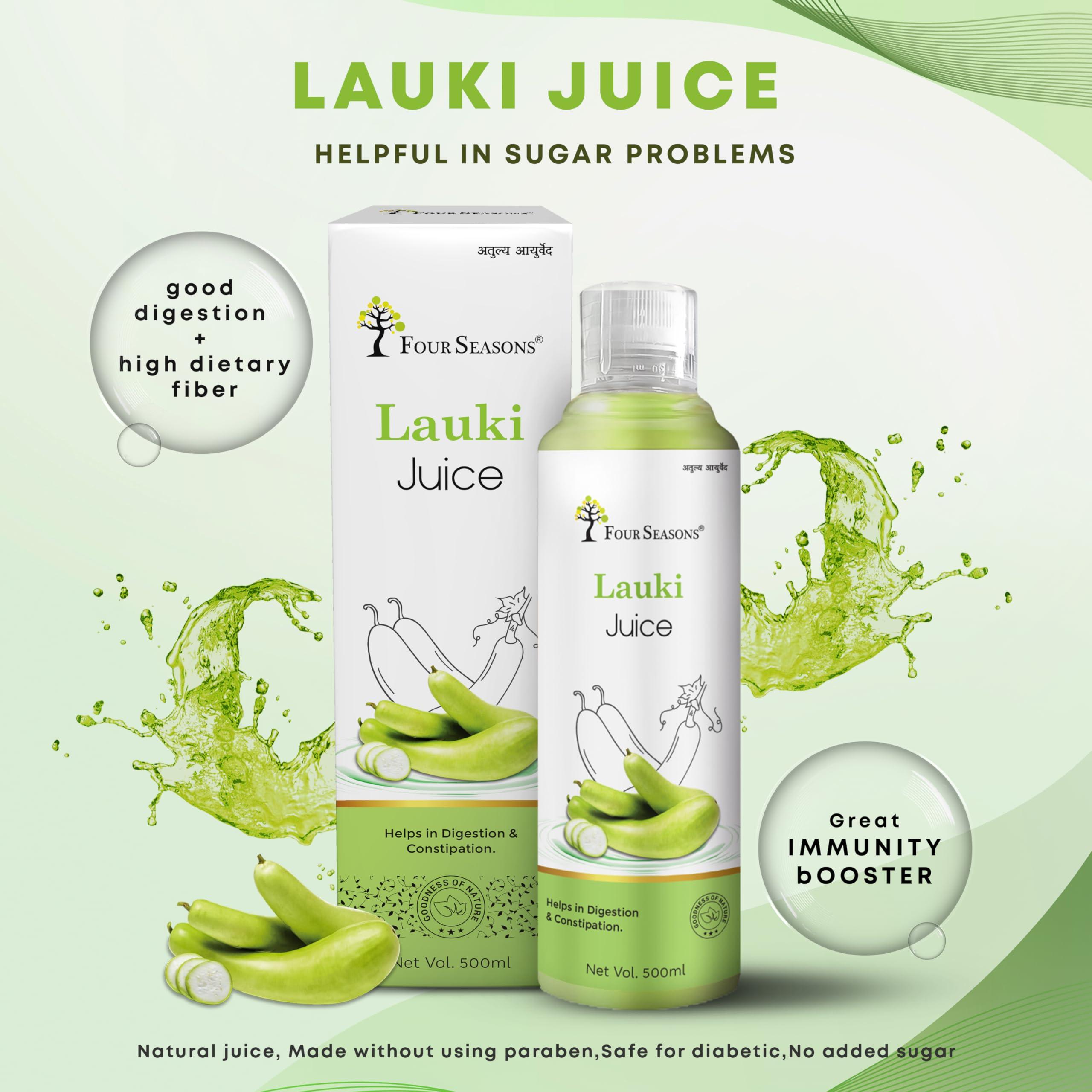 Four Seasons Four Seasons Lauki (Bottle Guard) Juice -500ml (PACK OF 4)