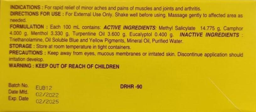 Unarv OMEGA Pain Killer Balm Relief Liniment Oil for Arthritis and Muscle Pain -120ml