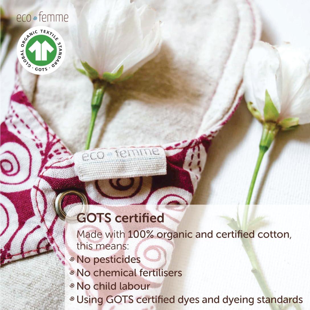 Eco Femme Eco Femme Super Comfy (Xl Pad) | Reusable Sanitary Cloth Pad | Organic Cotton Certified By Gots | With Leak Proof | Lasts Upto 75-100 Washes | Heavy Flow Pad |Pack Of 1