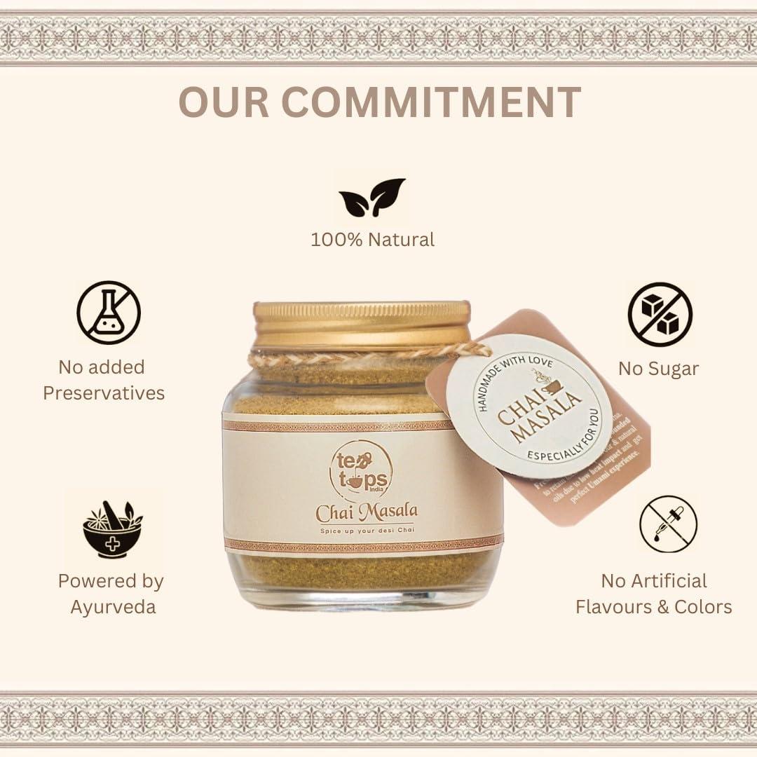 Tea Tops India Tea Tops India Chai Masala | Traditional Indian Tea Spice Mix I Handcrafted Luxury Range I Artisanal Spice Blend I Finest hand-picked spices I125 grams