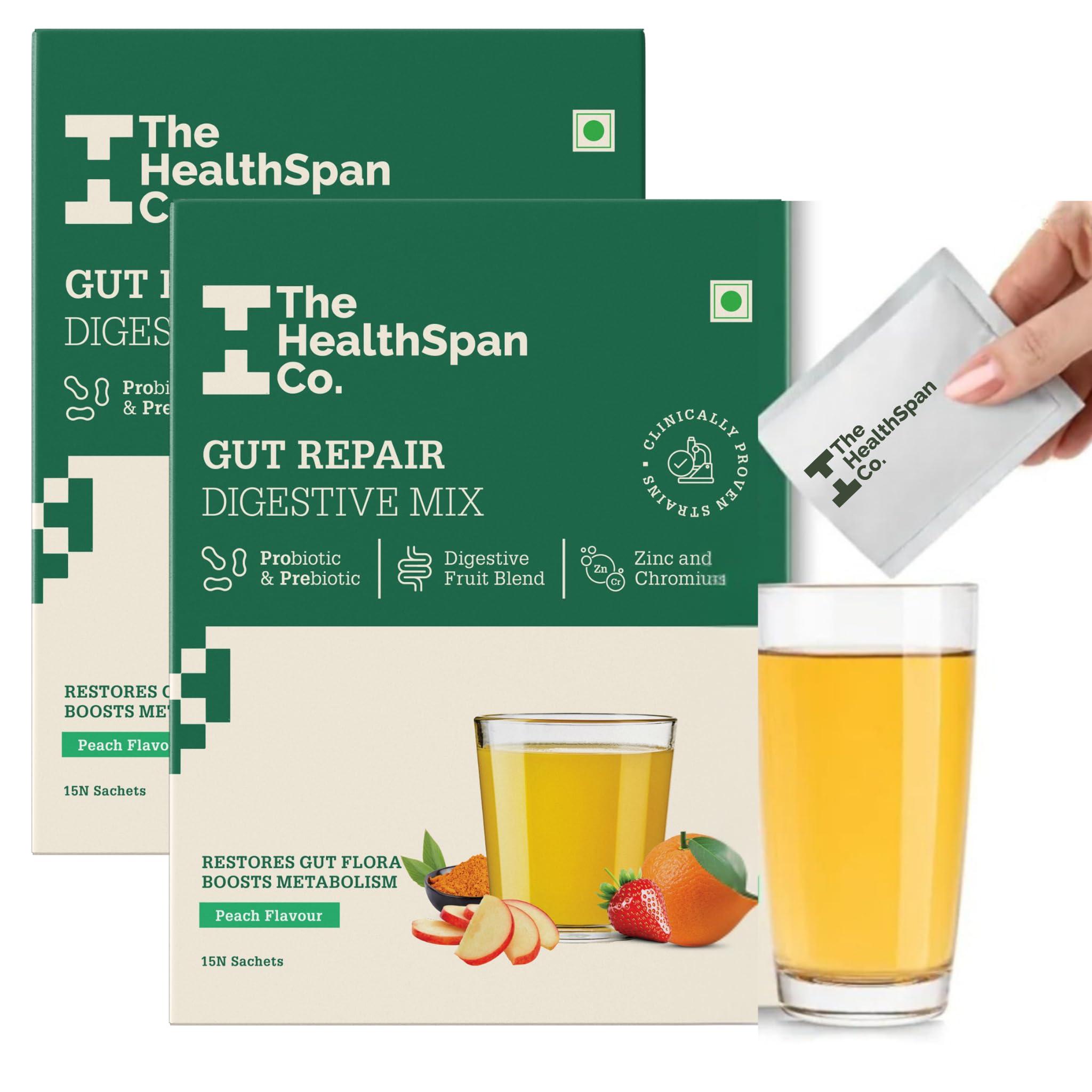 The Healthspan Co. The Healthspan Co. Gut Health Supplement | Probiotic + Zinc + Chromium for Leaky Gut Relief, Immunity & Digestive Health |5Bn CFU of Clinically Proven Strains | 30 Days Pack