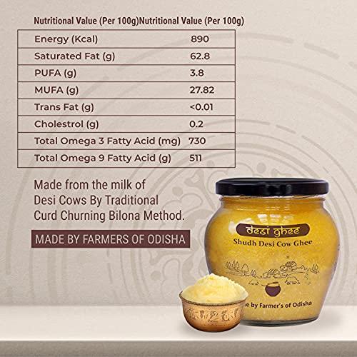 Desi Ghee DESI COW GHEE|GLASS JAR |PURE DESI GHEE |MADE BY FARMER'S OF ODISHA(1LTR (Pack of 1))