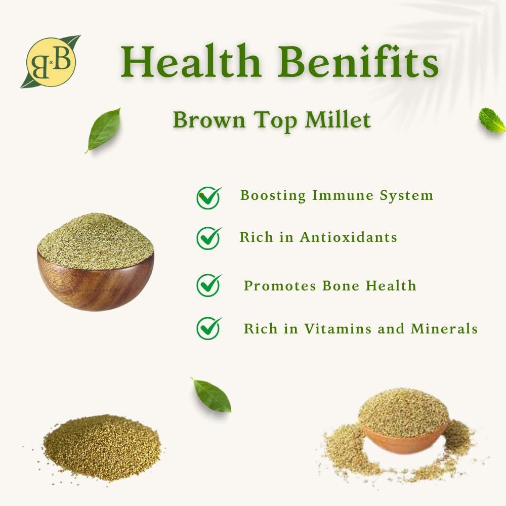 B&B Organics B&B Organics Browntop Millet (5 kg)/Authentic Kula Saamai Arisi/Certified Organic/Fibre&Nutrient Rich Millet