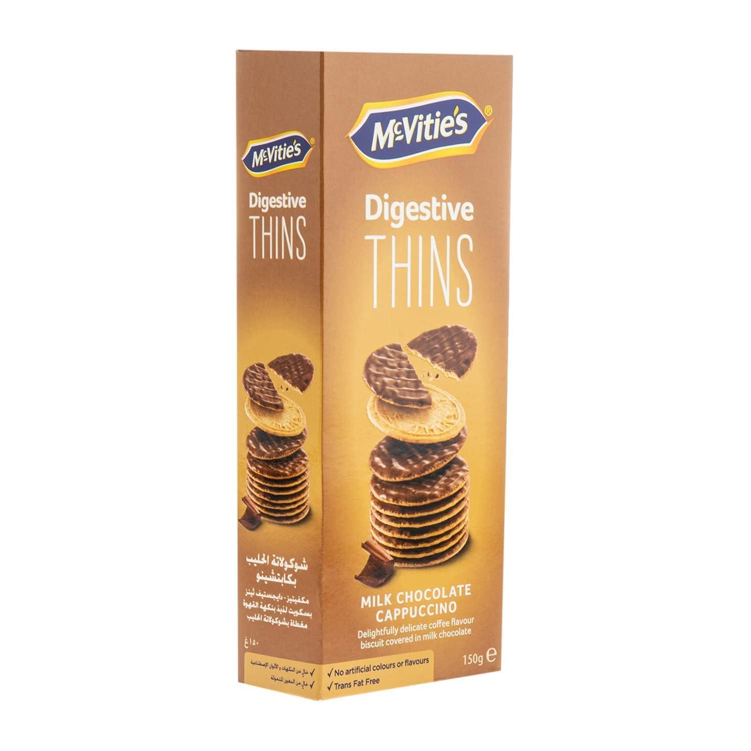 McVities McVities Digestive Thins Milk Chocolate & Cappuccino Biscuits 150 g