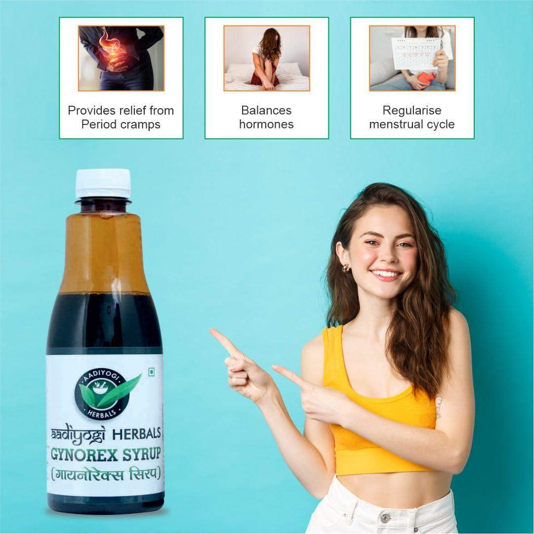 Aadiyogi Wellness Pvt Ltd Aadiyogi Herbals Gynorex Syrup for Women\'s Health - 500ml | Hormonal Balance & Wellness Support Syrup