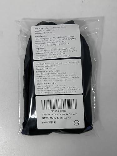 Mybow Cast Sock Cover Leg Boot Toe Protector Air Cast Sock Warmer Orthopedic Boot Sock Soft Toe Cover - Fits Medical Foot Ankle Walking BraceExtra Warmth and Protection (Black)