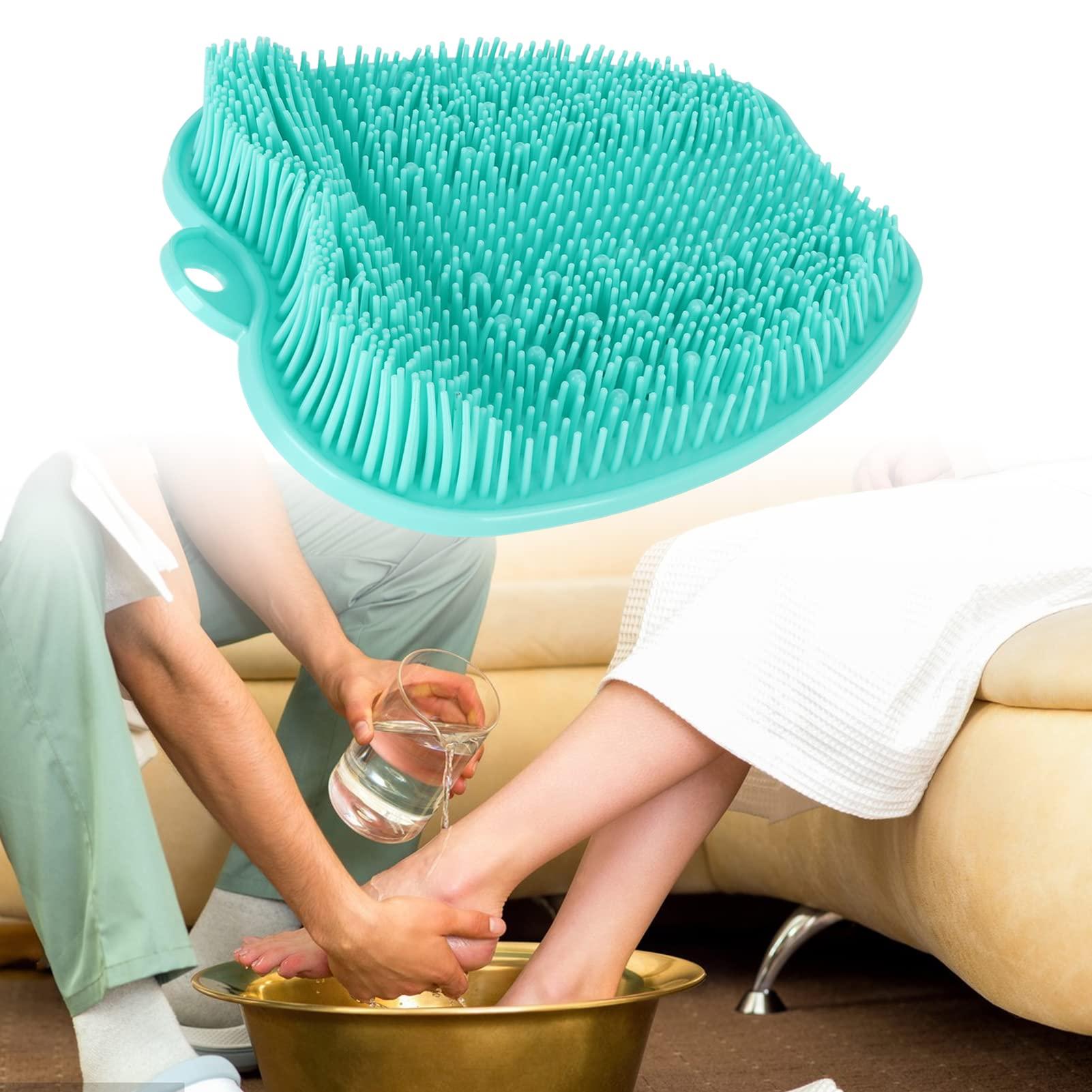 Kufoo Shower Foot Scrubber, Silicone Feet Cleaner Fruit Shape Anti Slip for Bathroom (Green)