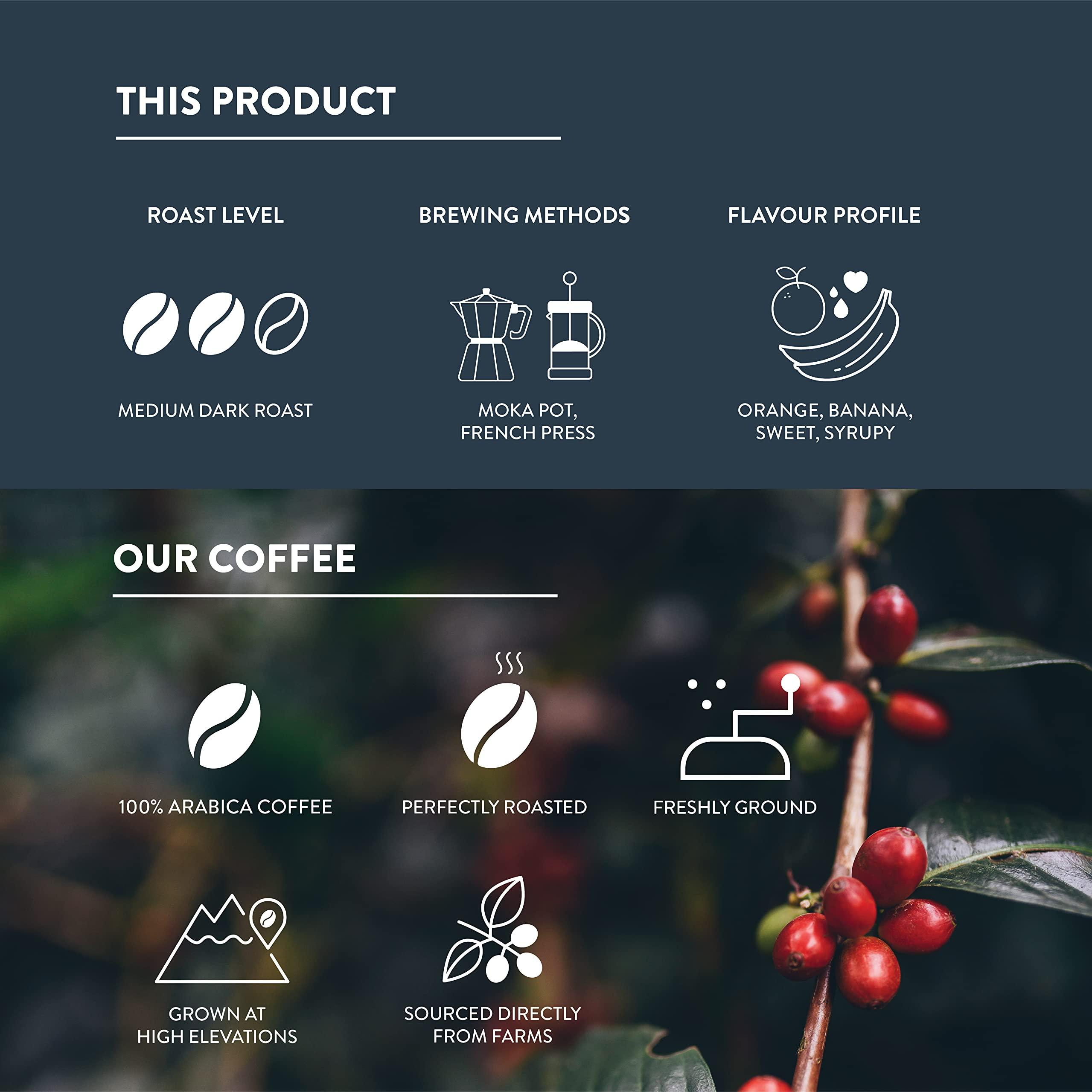 Third Wave Coffee Roasters Third Wave Coffee Roasters Coffee The El Diablo Blend|100% Arabica Freshly Roasted Ground Coffee|Medium Dark Roast,250Gm (Pour Over/Electrical Dripper/Aeropress)|Medium Grind|Coffee Beans,Bag