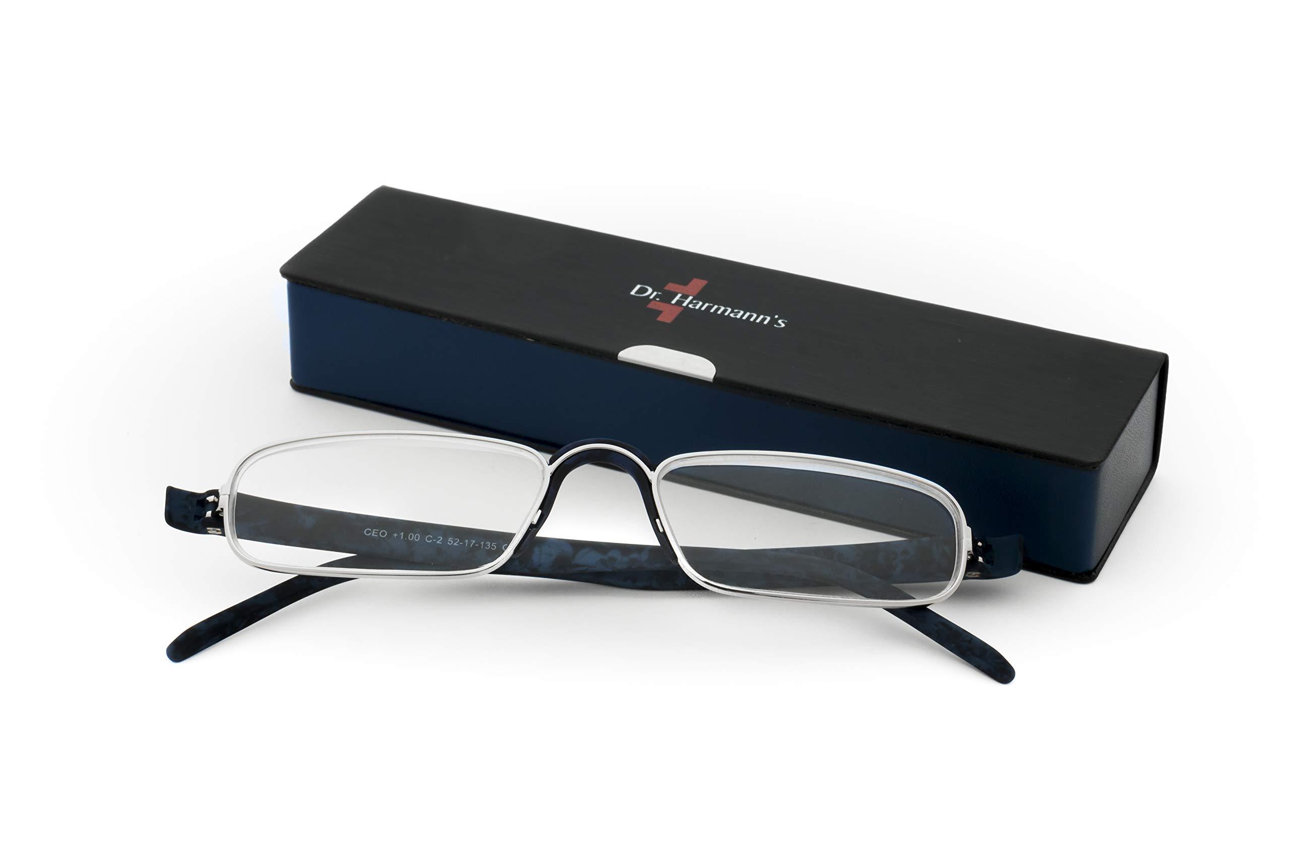 Dr.Harmann's Dr.Harmann's Rectangular Reading Glasses (Blue) (CEO +3.00)
