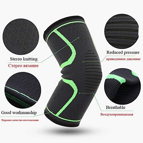 QTM QTM 3D Knee Cap Compression Support Sleeve for Squats Pain Relief, Exercise, Gym, Running, Cycling, Knee Cap Guard Brace Knee Support for Men and Women Pack of 1 Piece (XL, GREEN)
