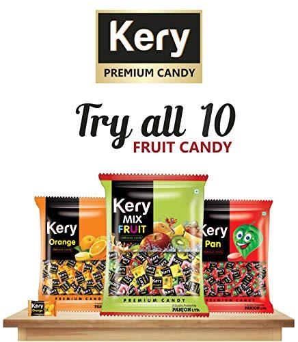 Kery Kery Fruits Candy Combo [Orange, Pan, Cola, Lichi, Kacha Aam, Mint Chocolate Toffee] (Pack of 5), 1.2 kg