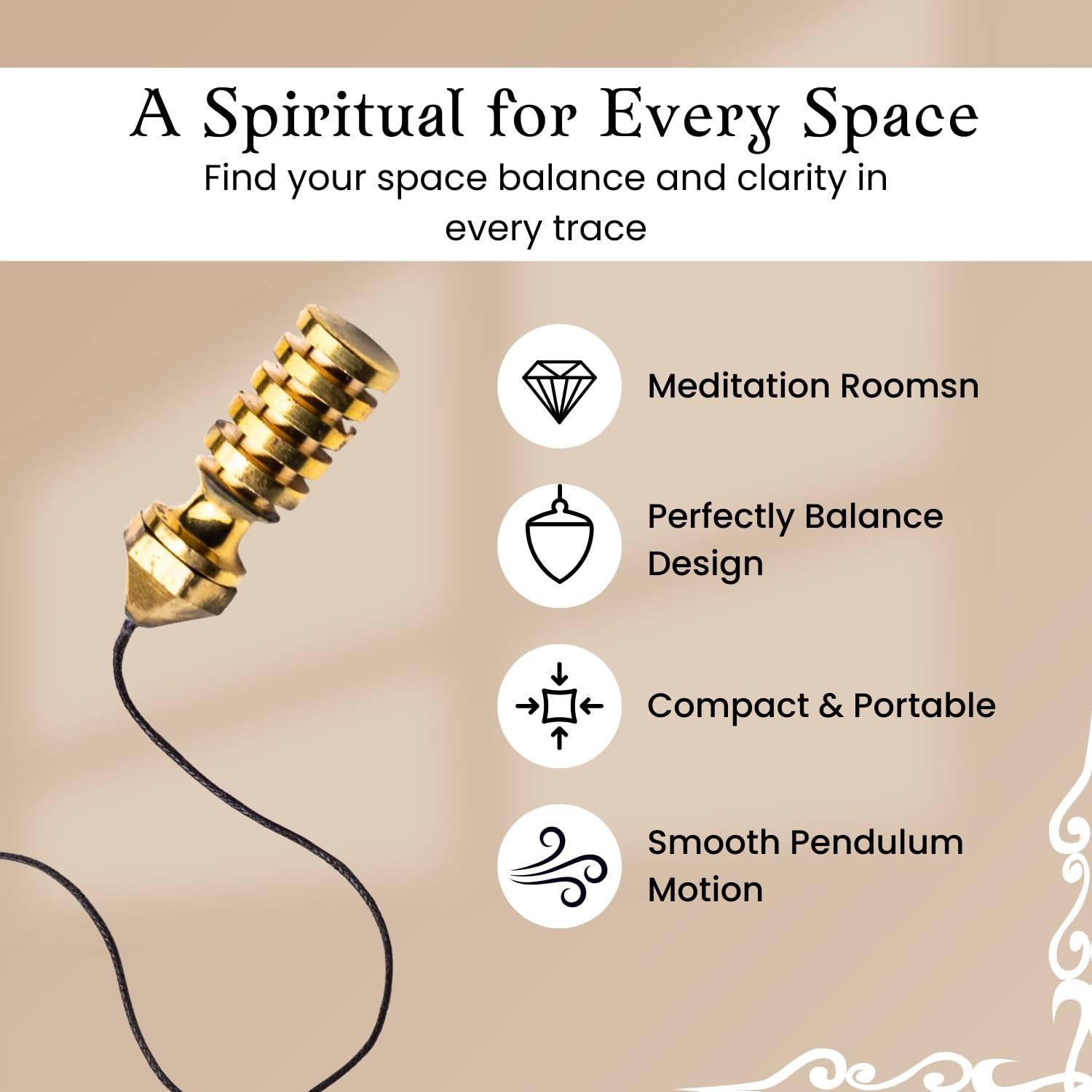 Plus Value Plus Value Brass Premium Metal Dowsing Pendulum for Professional Dowsers Vastu Feng Shui & Reiki Energy Healing Experts (4 Charts & Jute Bag)