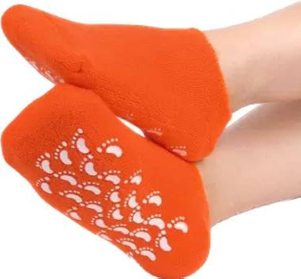 VIBRAL VIBRAL Silicon Socks Heel for Crack (1 Pair) Spa Gel Socks for Women and Men, Feet Protector Crack Heel Repair Socks with Moisturizing Natural Oil and Vitamin E Repair Dry Cracked Feet & Soften Skin