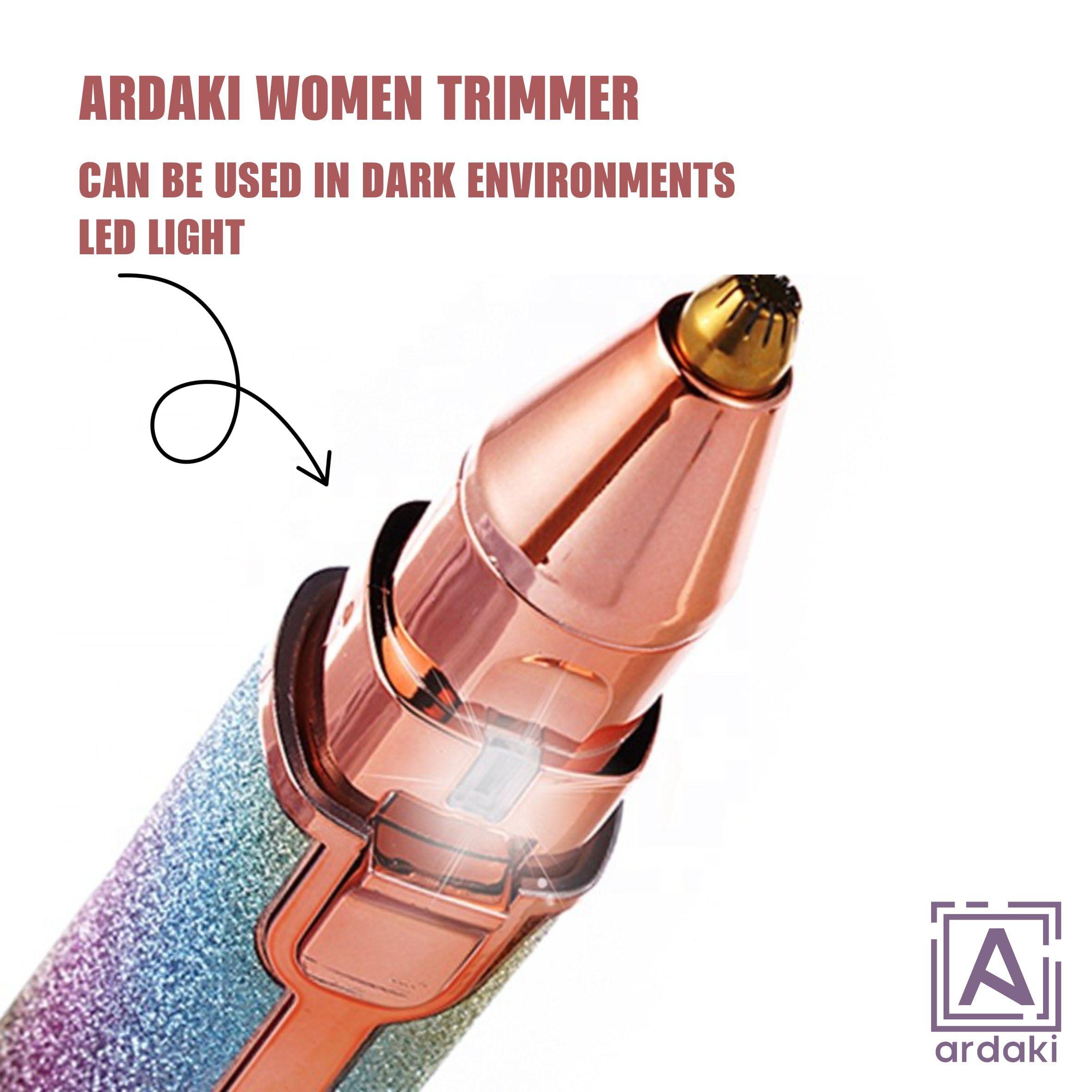 ARDAKI ARDAKI Rechargeable 2-in-1 Multi Trimmer For Women, Multipurpose Hair Remover for Women, Face, Leg, Eyebrow, Underarms, Bikini Trimmer With Changeable Heads Epilator with Light
